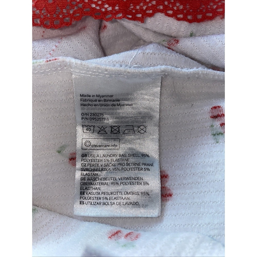 Divided H&M Women's S Tank Halter Lace Adjustable Cropped Cherries Twee 90s Y2K - Picture 6 of 6
